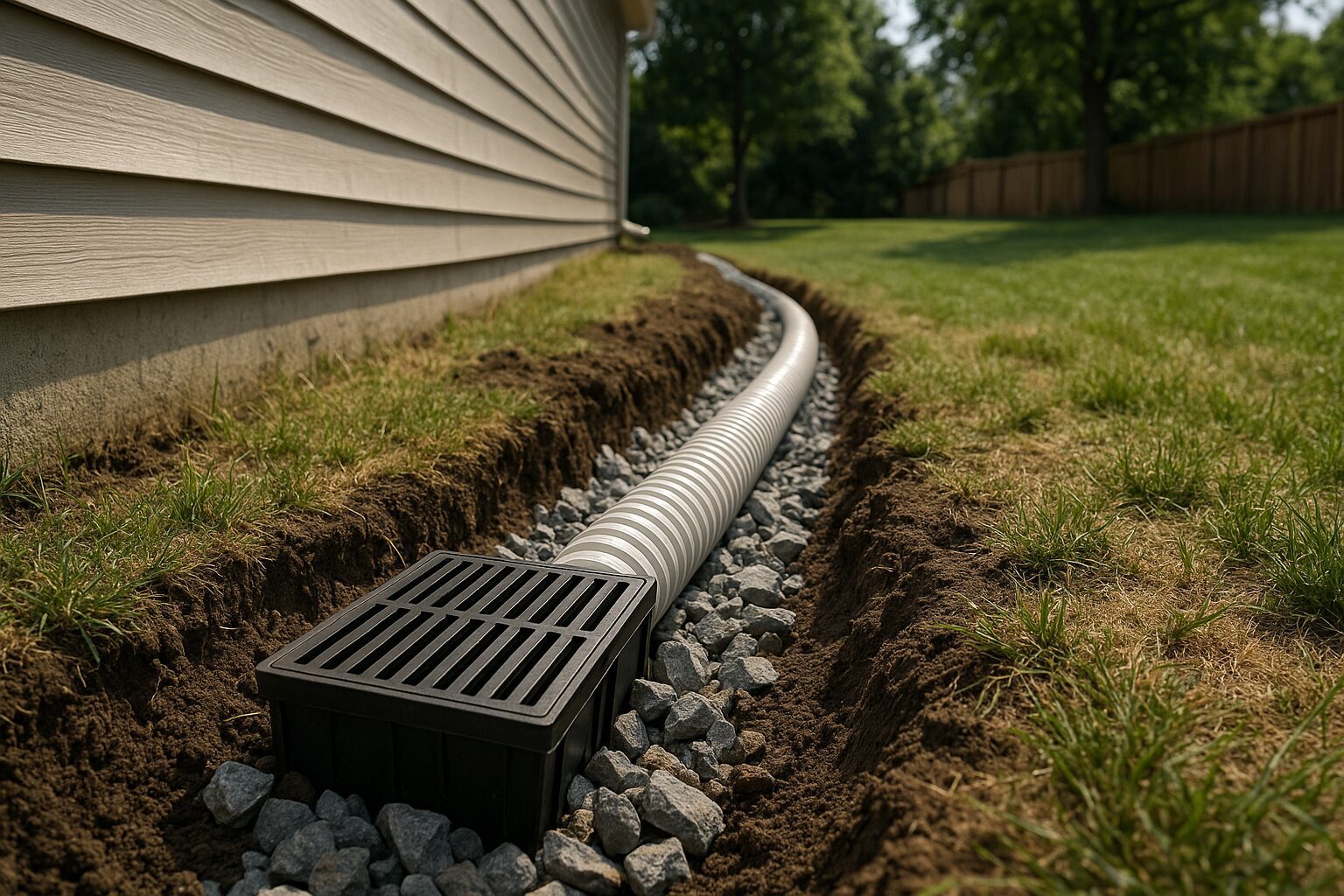 Diagram showing proper drainage to prevent basement flooding